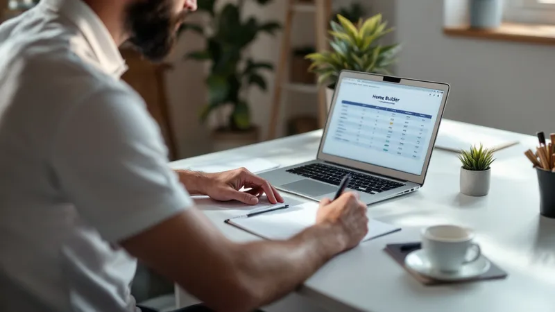 Home builder comparing lead generation platform options on a laptop