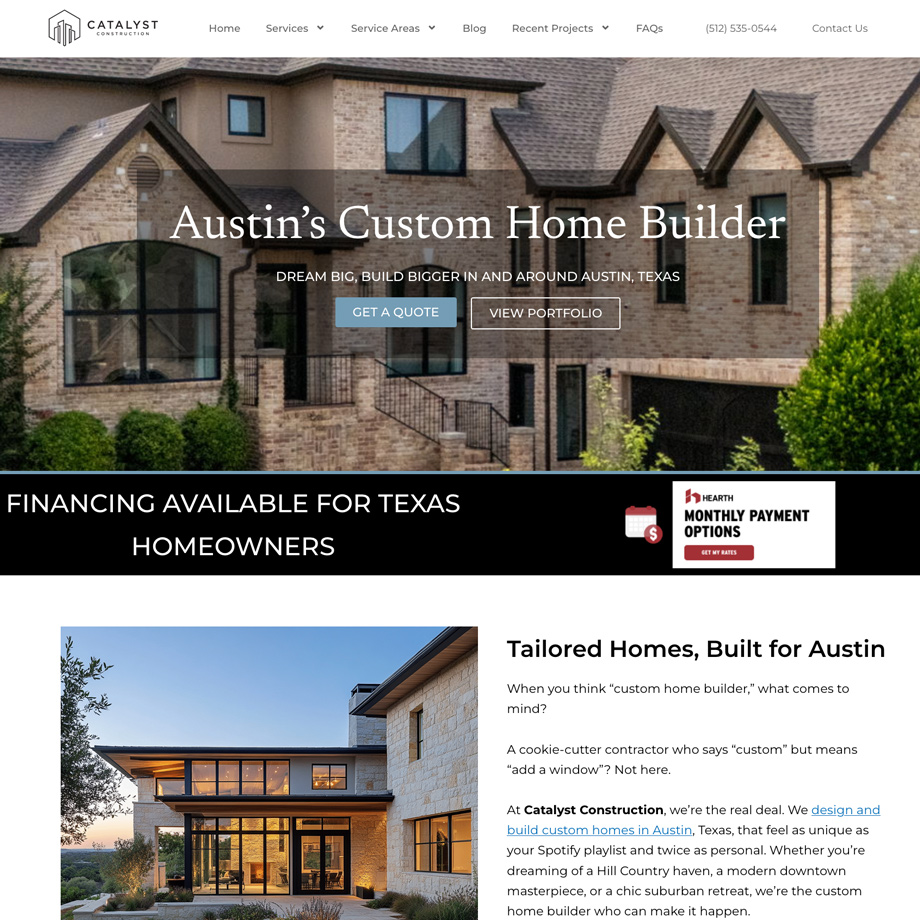Home builder SEO campaign