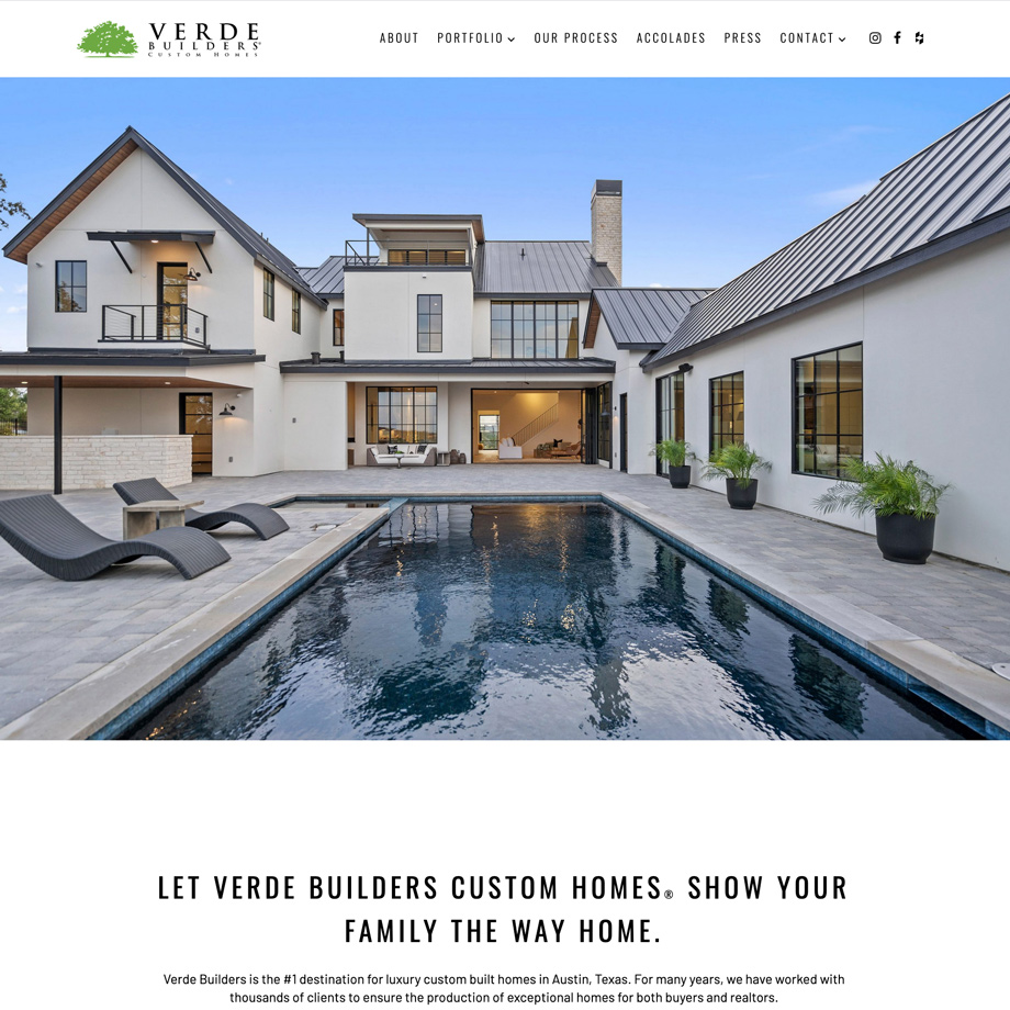Home builder website design project
